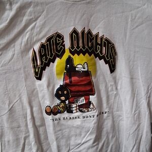 Late Nights White Graphic Tee - Short Sleeve